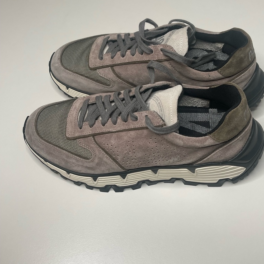 P448 Sneakers Jackson Leather Shoes Suede Gray Green excellent condition